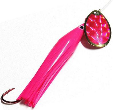 WICKED TROUT KILLER PINK/PINK #3 BLADE-6ft LEADER W/#4 RED GAMA HOOK